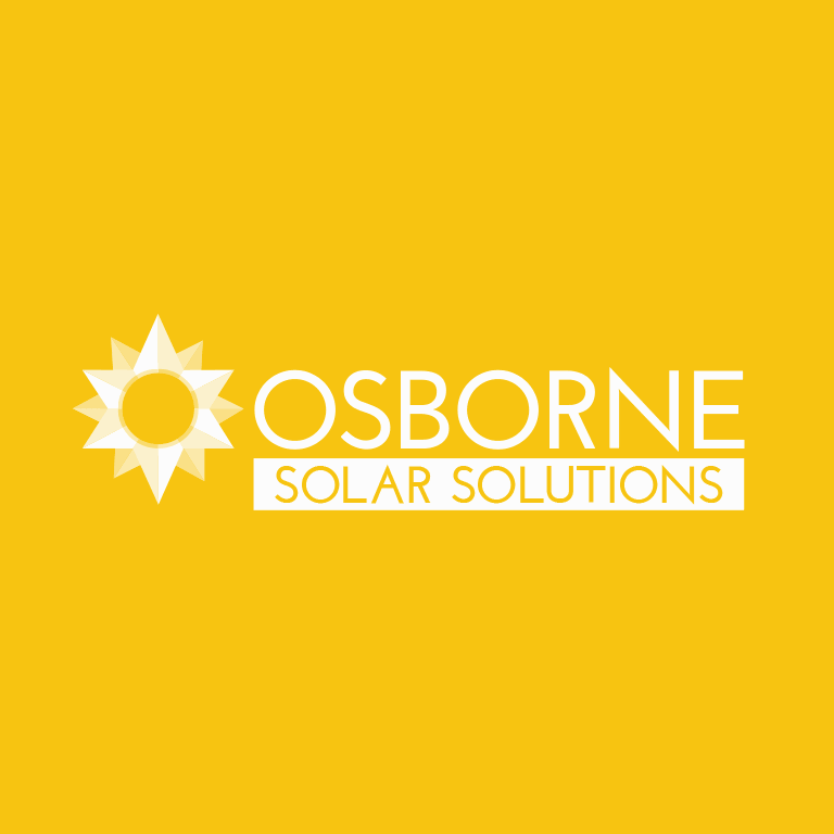Osborne Solar Solutions logo yellow background sun symbol graphic design